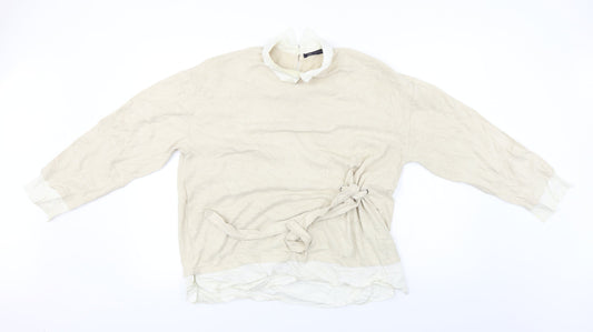 Womens UK Size 14 Marks and Spencer Beige Pullover Jumper