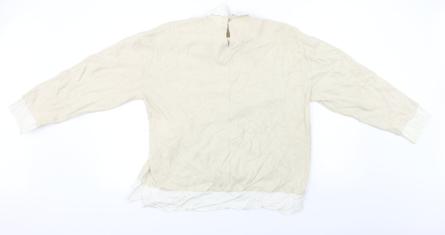 Womens UK Size 14 Marks and Spencer Beige Pullover Jumper