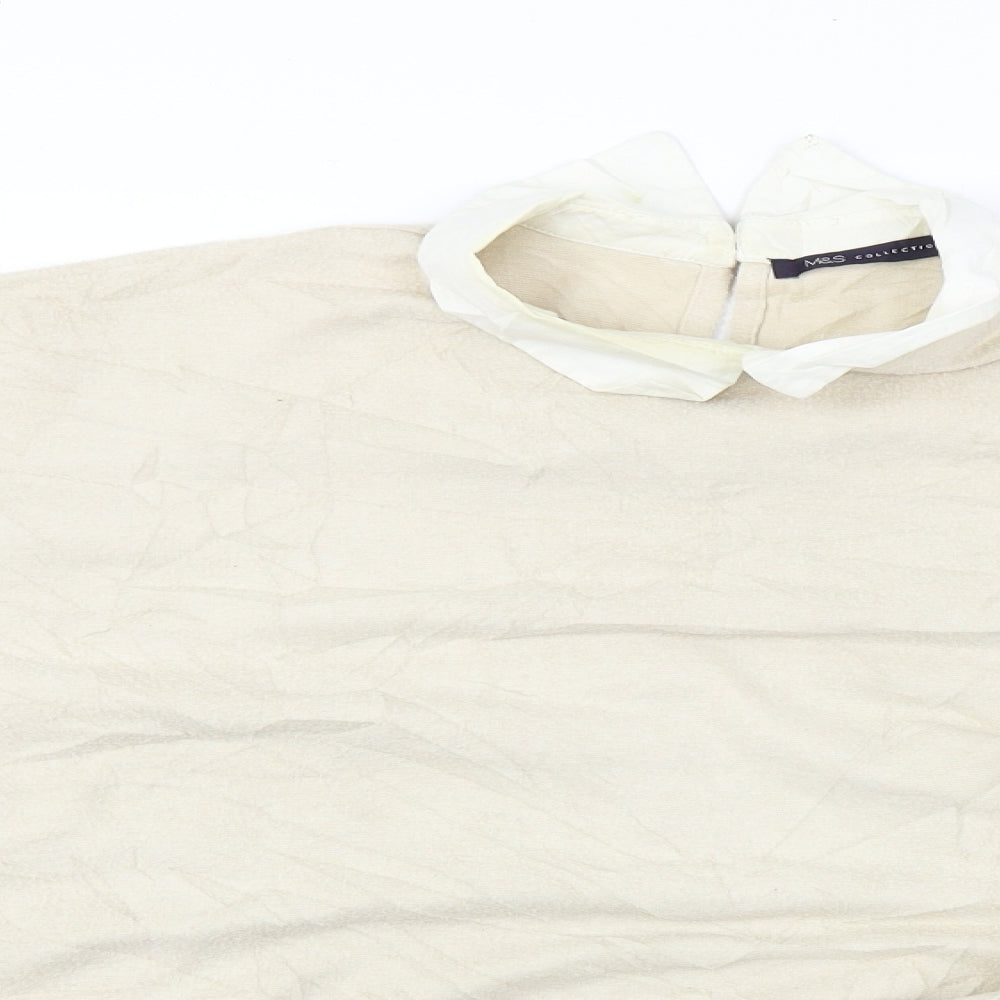 Womens UK Size 14 Marks and Spencer Beige Pullover Jumper