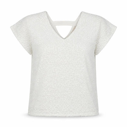 Amichi Collection Womens White   Basic T-Shirt Size L