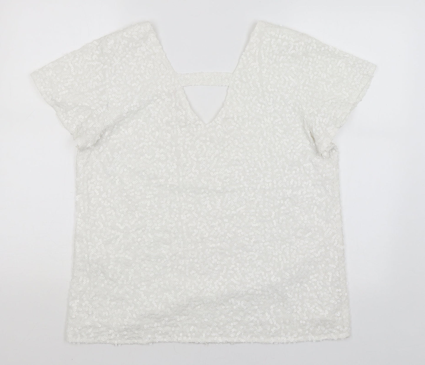 Amichi Collection Womens White   Basic T-Shirt Size L