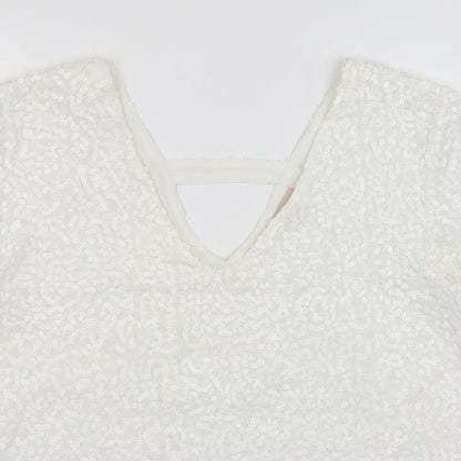 Amichi Collection Womens White   Basic T-Shirt Size L