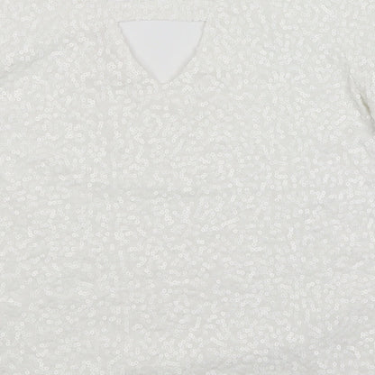 Amichi Collection Womens White   Basic T-Shirt Size L