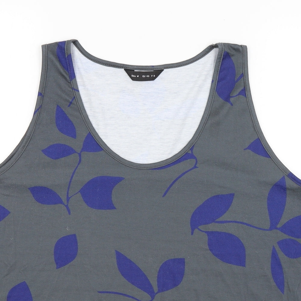 Womens UK Size M Preworn Grey Basic Tank