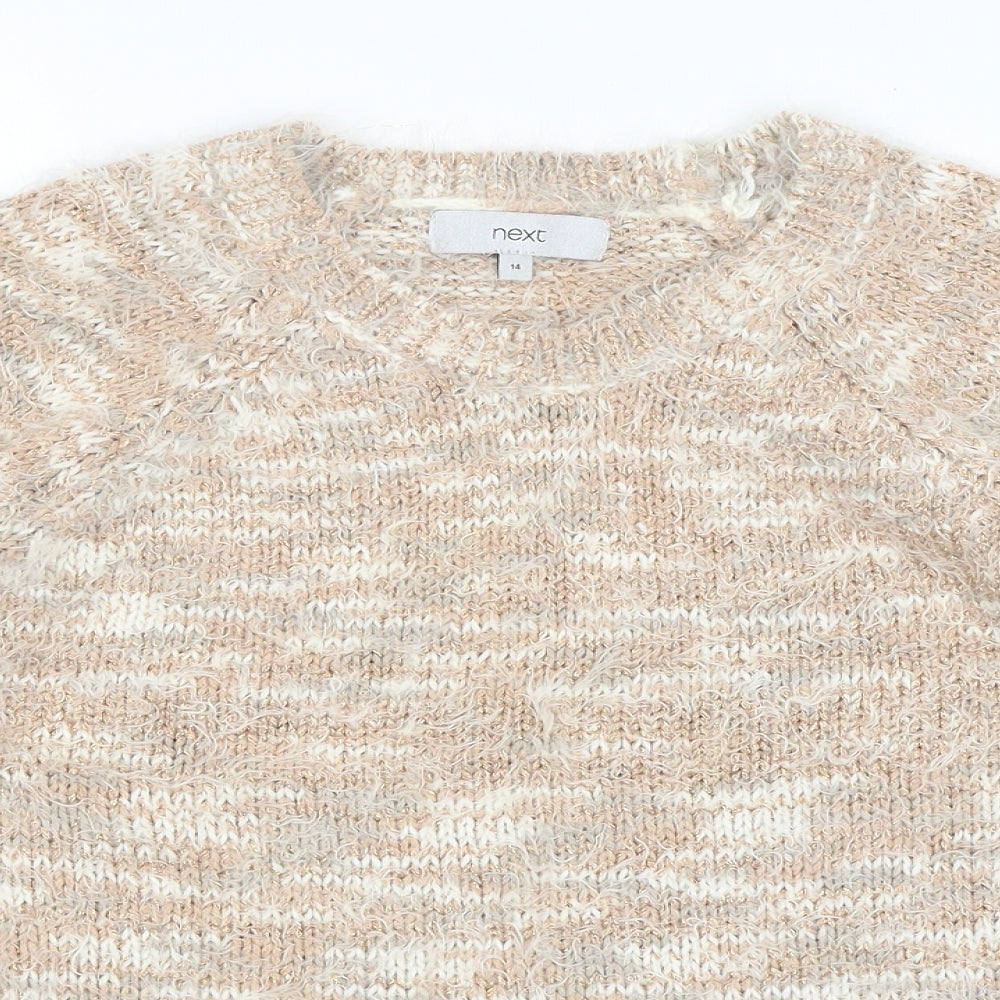 Womens UK Size 14 NEXT Gold Pullover Jumper
