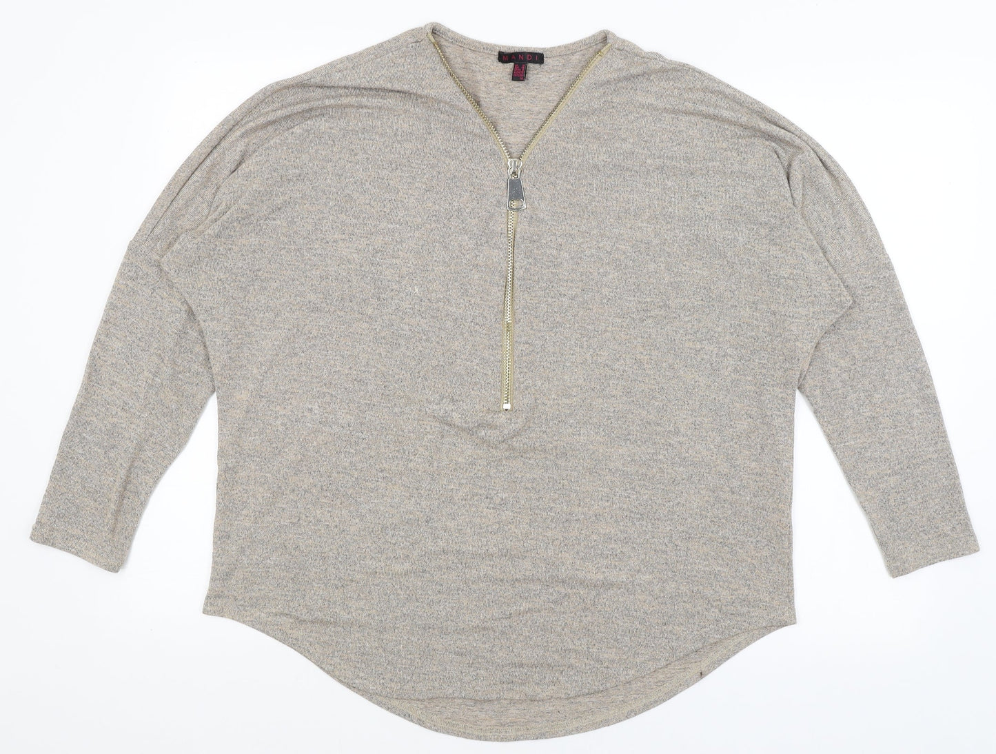 Womens UK Size 10 Mandi Beige Pullover Jumper