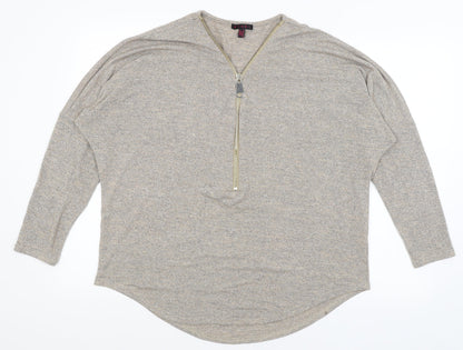 Womens UK Size 10 Mandi Beige Pullover Jumper