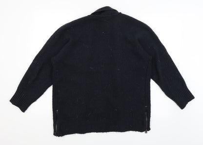 Womens UK Size M M&S Blue Wrap Jumper