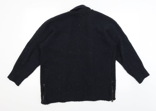 Womens UK Size M M&S Blue Wrap Jumper