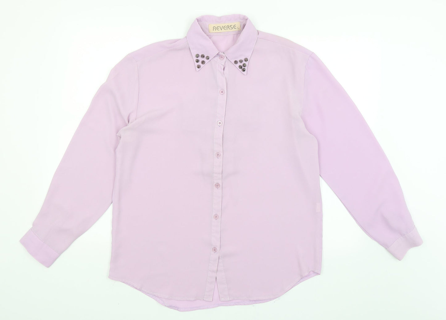 Reverse Womens Purple   Basic Button-Up Size L
