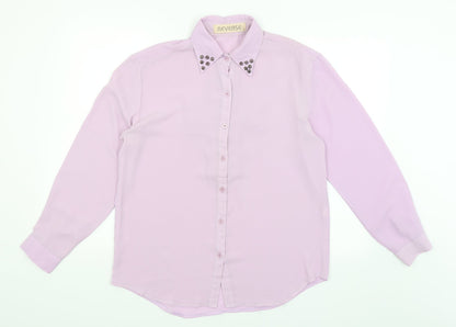Reverse Womens Purple   Basic Button-Up Size L