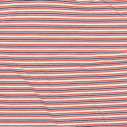 Cooperative Womens White Striped  Cropped T-Shirt Size S
