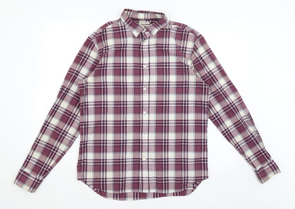 Mens UK Size S Old Navy Red  Button-Up Long Sleeve Casual Shirt