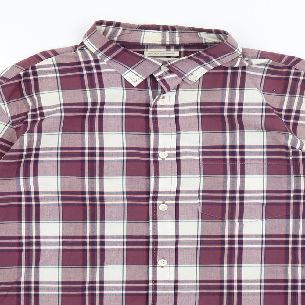 Mens UK Size S Old Navy Red  Button-Up Long Sleeve Casual Shirt