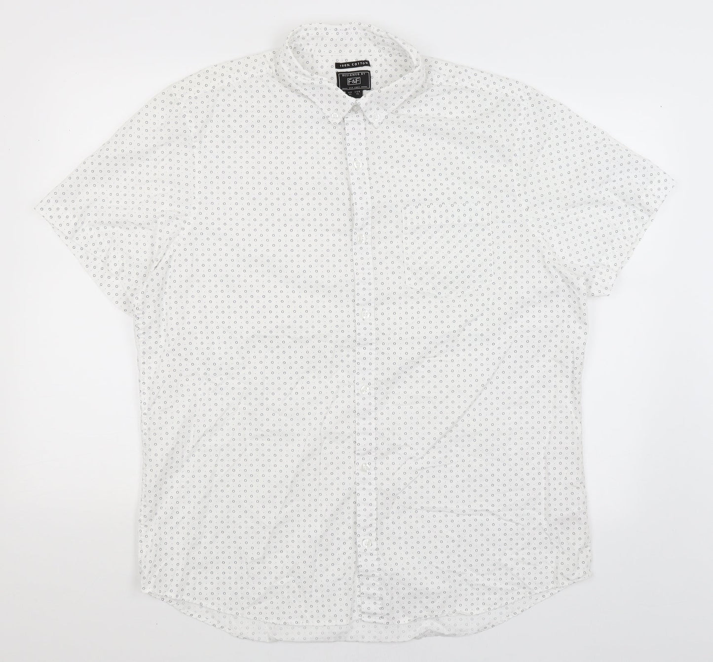 F&F Mens White    Button-Up Size XL