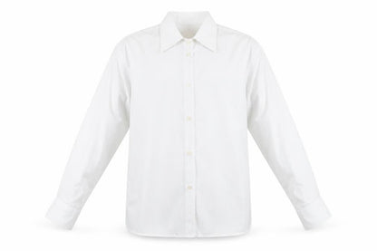 Front view of Tu girls’ white basic button-up, size 10, years