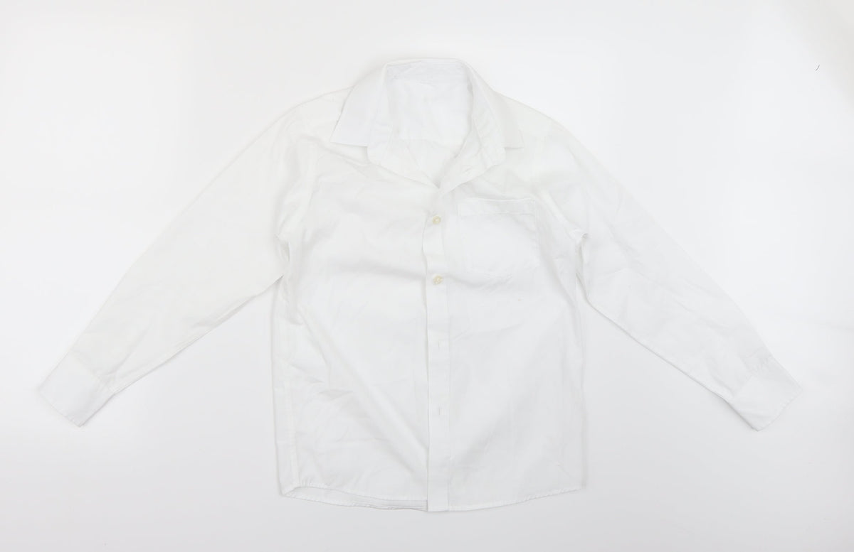 Back view of Tu girls’ white basic button-up, size 10, years