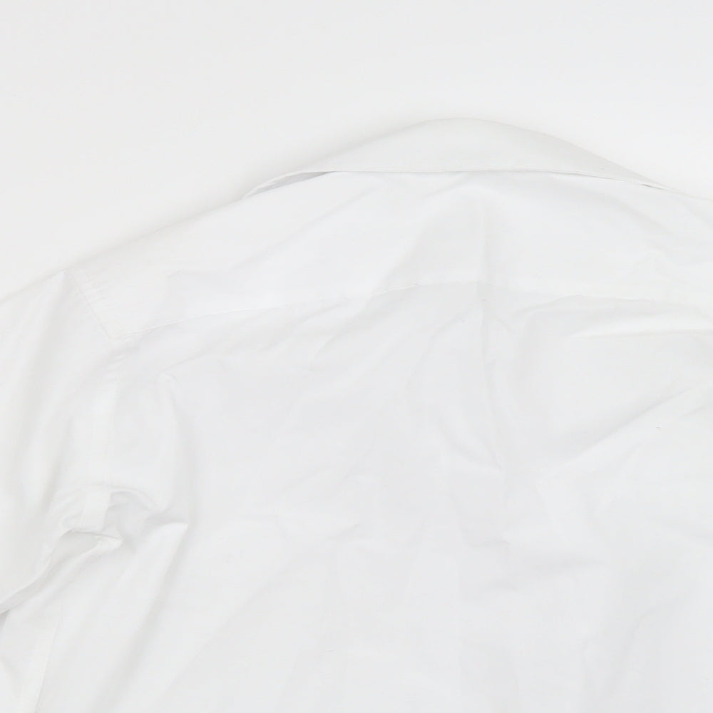 Close-up detail of Tu girls’ white basic button-up, size 10, years
