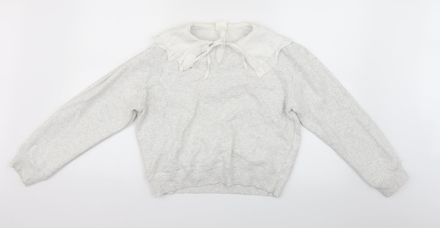 Womens UK Size XS H&M Grey Henley Jumper