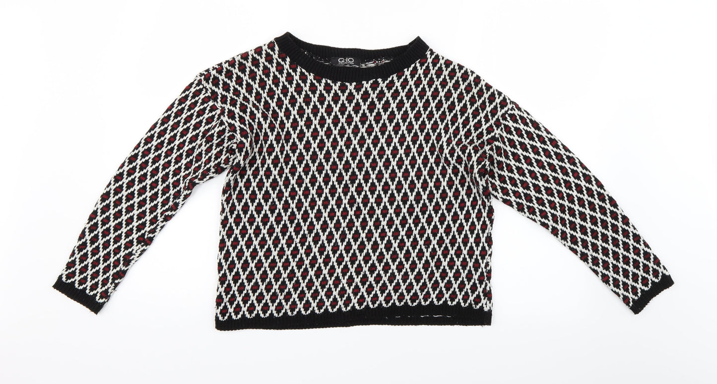 Q-10 Womens Multicoloured Argyle/Diamond  Pullover Jumper Size L