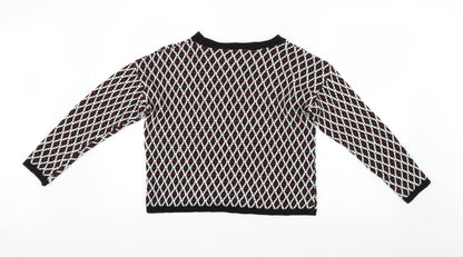 Q-10 Womens Multicoloured Argyle/Diamond  Pullover Jumper Size L