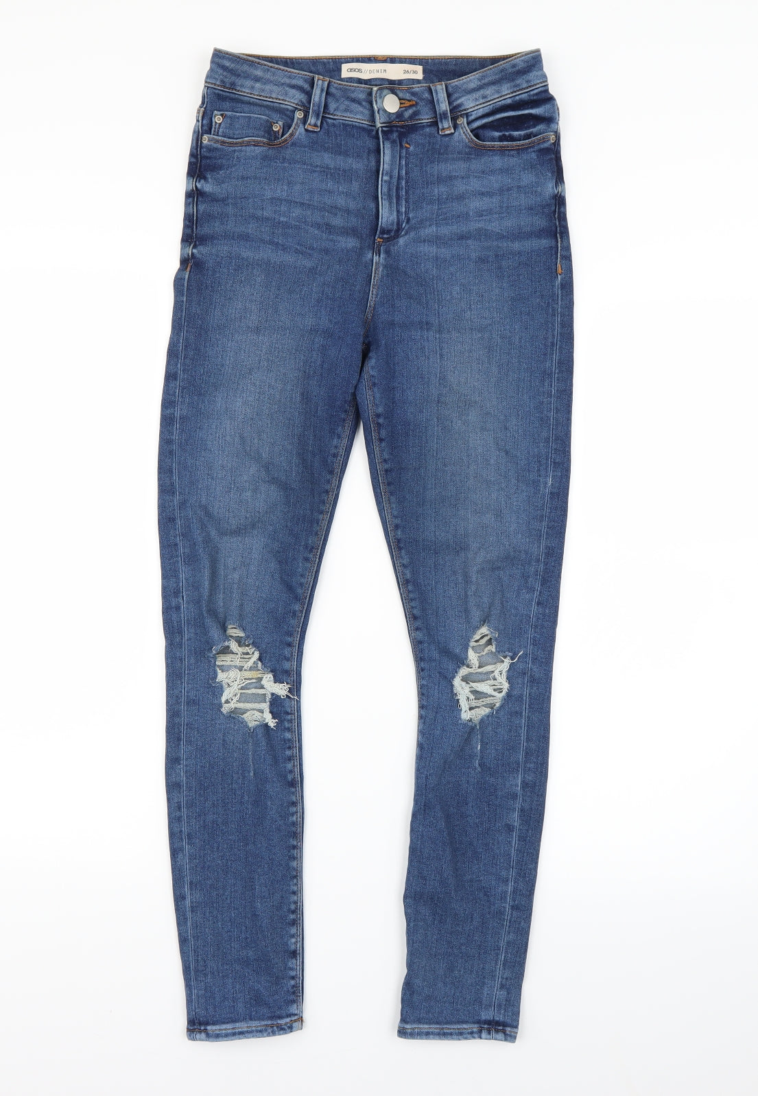 ASOS Womens Blue  Denim Skinny Jeans Size 26 L30 in