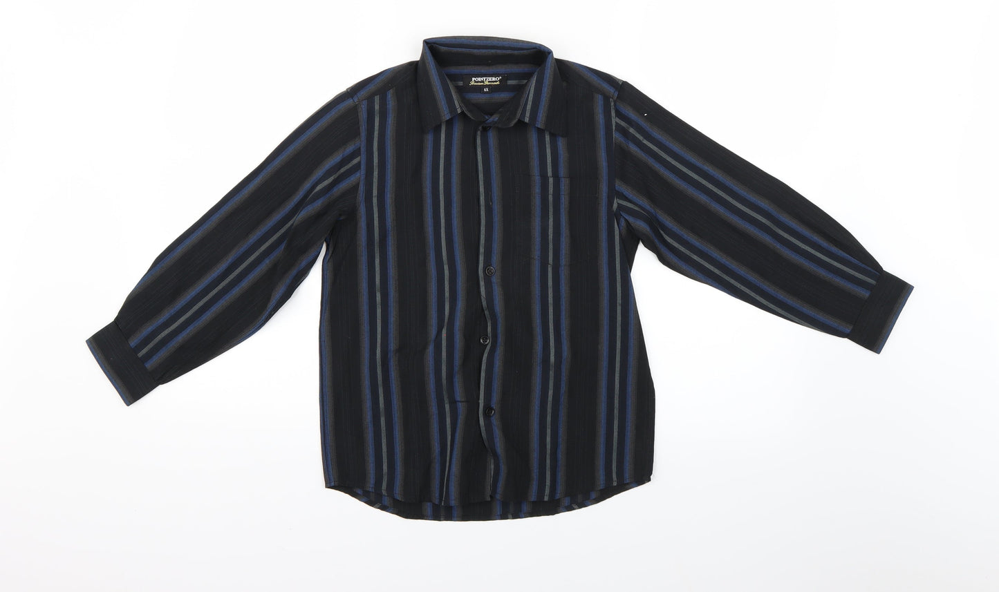 Point Zero Boys Black Striped  Basic Button-Up Size 6 Years