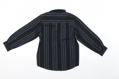Point Zero Boys Black Striped  Basic Button-Up Size 6 Years