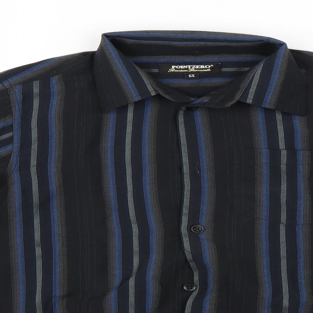 Point Zero Boys Black Striped  Basic Button-Up Size 6 Years