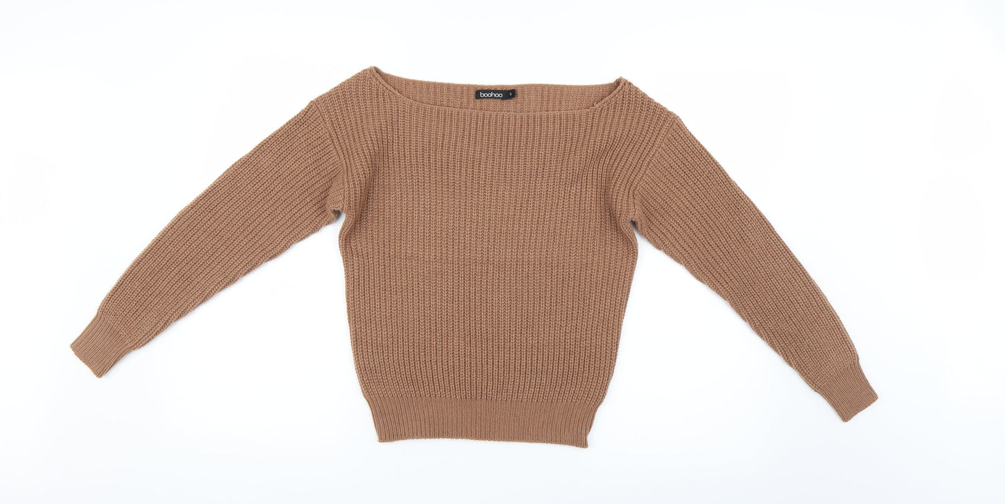 Boohoo Womens Brown   Pullover Jumper Size S
