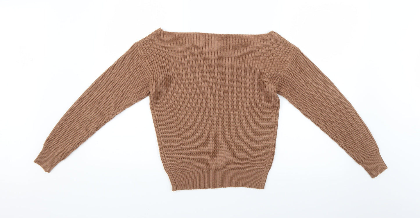 Boohoo Womens Brown   Pullover Jumper Size S