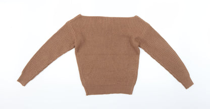 Boohoo Womens Brown   Pullover Jumper Size S