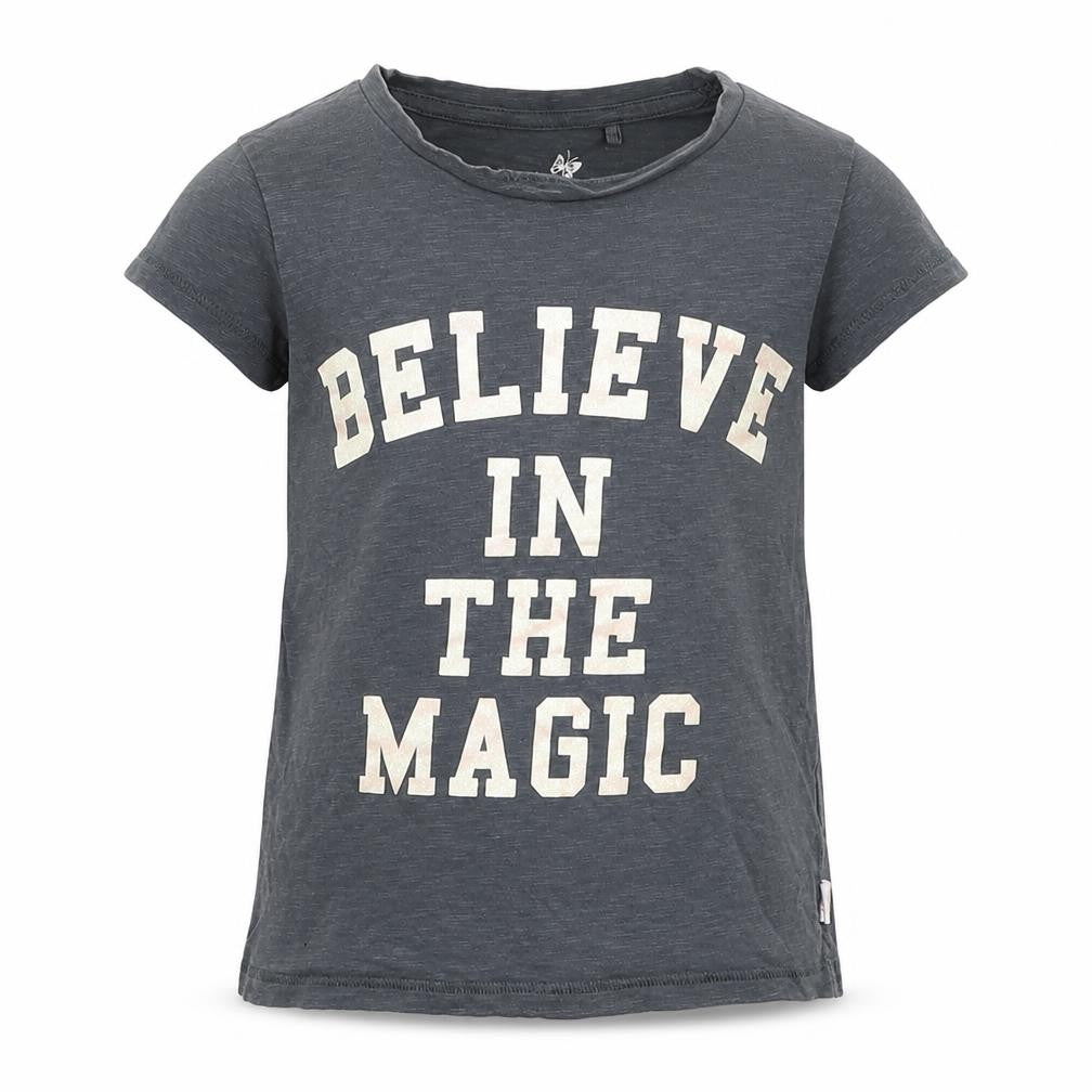 Front view of Next girls’ grey basic t-shirt, size 5, years