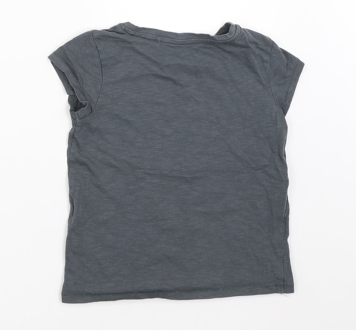 Back view of Next girls’ grey basic t-shirt, size 5, years