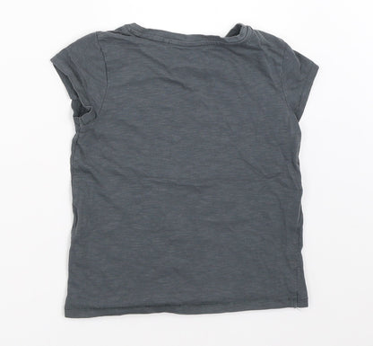 Back view of Next girls’ grey basic t-shirt, size 5, years