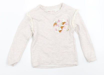 Nutmeg Girls Beige   Pullover Sweatshirt Size 6-7 Years
