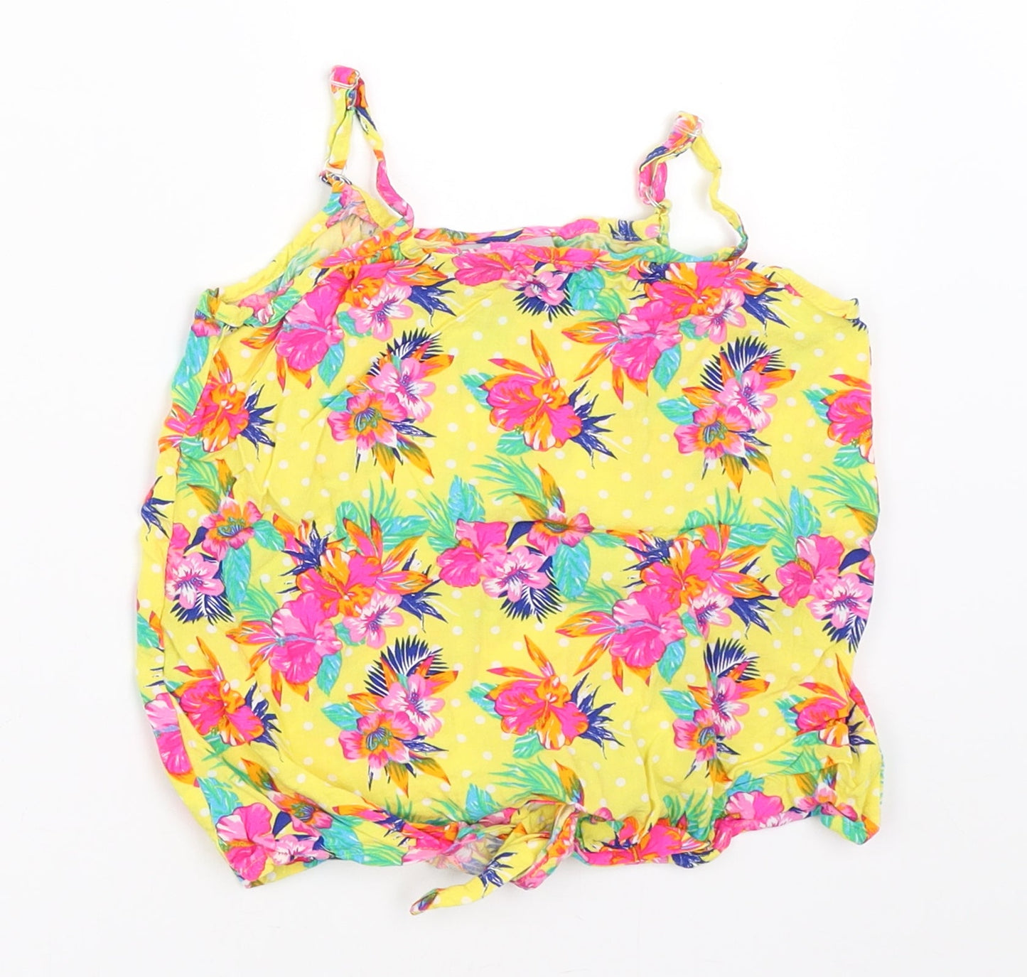 Matalan Girls Yellow Floral  Camisole Tank Size 7 Years