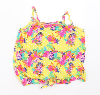 Matalan Girls Yellow Floral  Camisole Tank Size 7 Years
