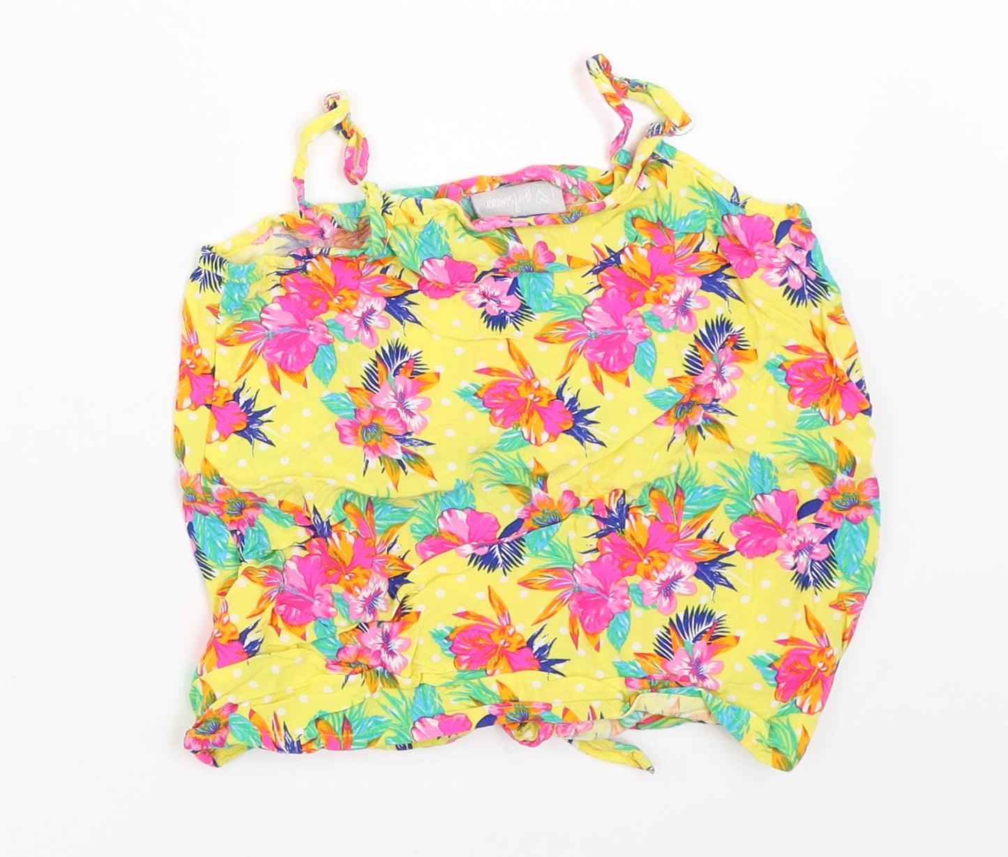 Matalan Girls Yellow Floral  Camisole Tank Size 7 Years