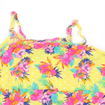 Matalan Girls Yellow Floral  Camisole Tank Size 7 Years