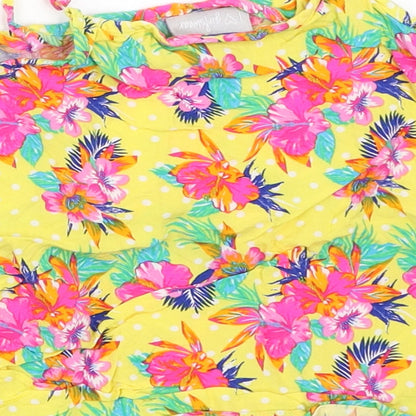 Matalan Girls Yellow Floral  Camisole Tank Size 7 Years