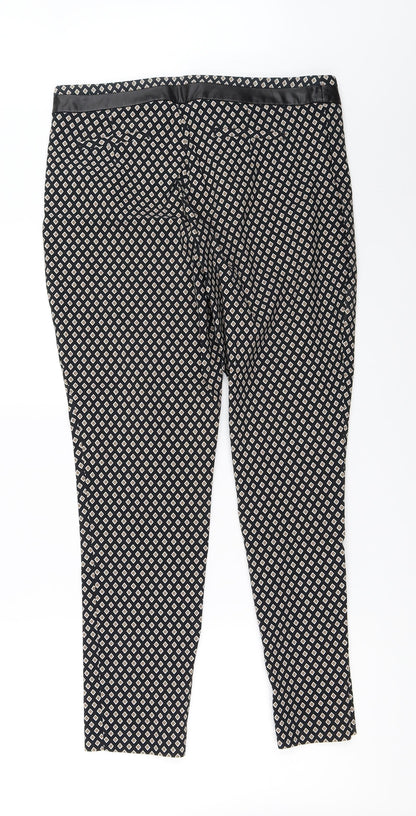 Womens UK Size 12 F&F Regular Fit Capri Black Trousers