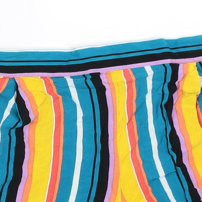 Papaya Womens Blue Striped  Hot Pants Shorts Size 12