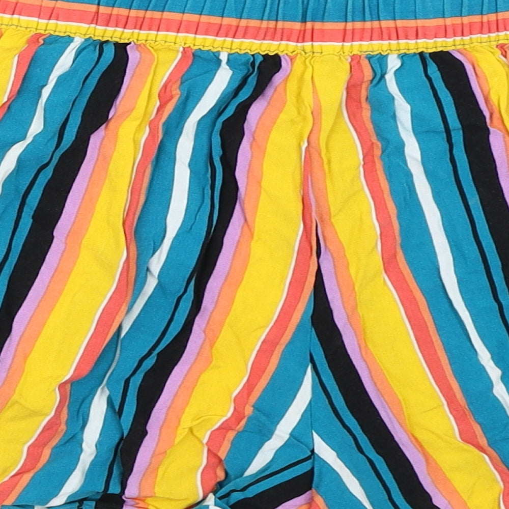 Papaya Womens Blue Striped  Hot Pants Shorts Size 12