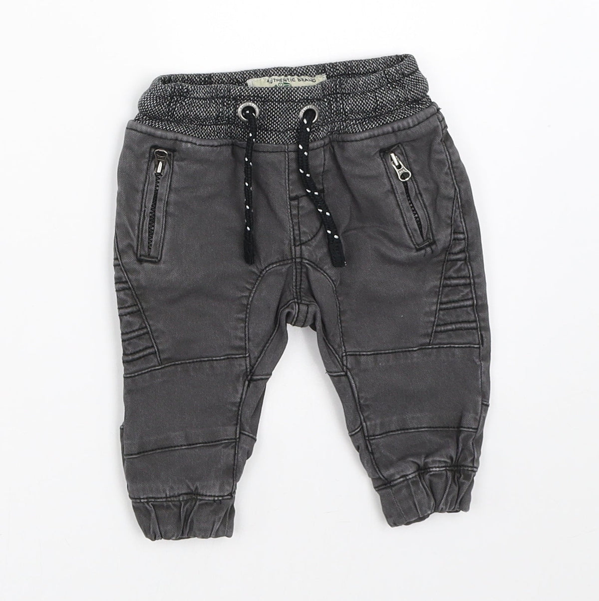 Front view of Next boys’ grey jogger jeans, size 3-6, months