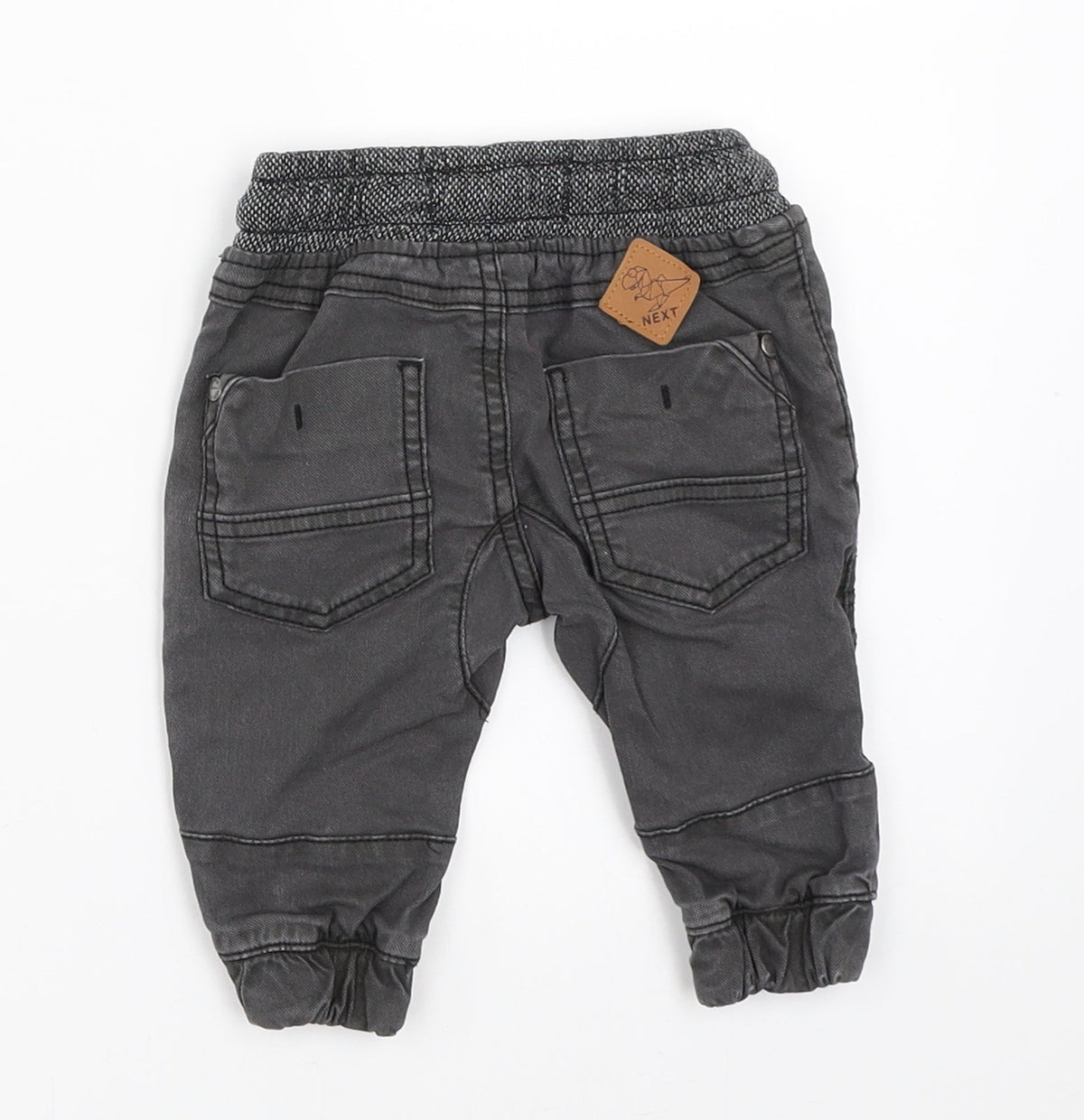Back view of Next boys’ grey jogger jeans, size 3-6, months