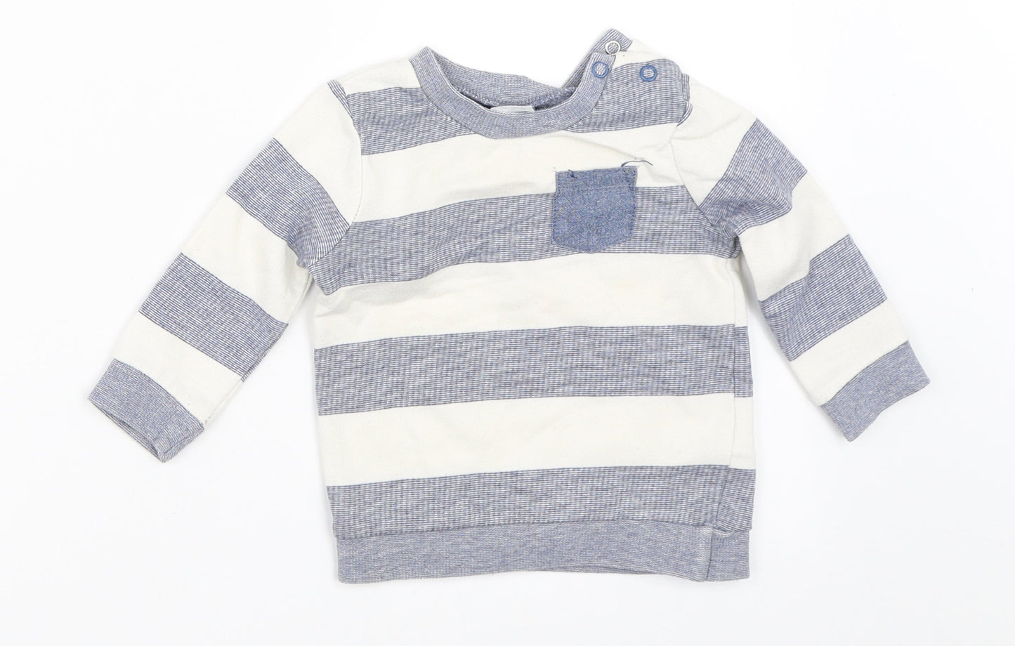 F&F Boys Blue Striped  Pullover Jumper Size 3-6 Months