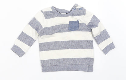 F&F Boys Blue Striped  Pullover Jumper Size 3-6 Months
