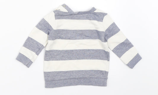 F&F Boys Blue Striped  Pullover Jumper Size 3-6 Months