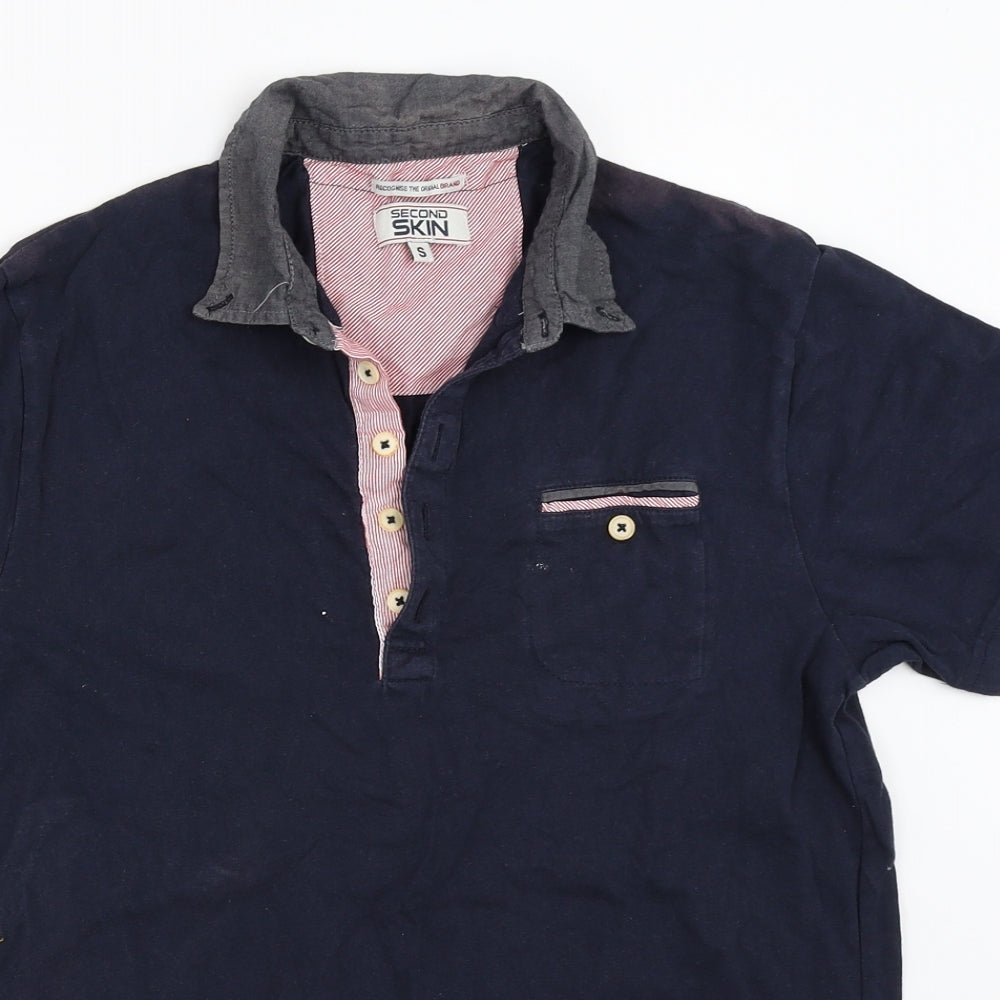 Second Skin Mens Blue    T-Shirt Size S